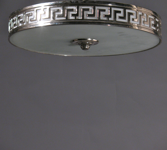 Pair of Nickel Plated Greek Key Flush Fixtures